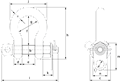 G-4163H Green Pin Catch Shackles Technical Drawing